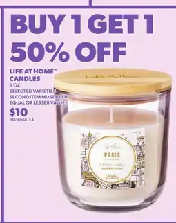 Loblaws LIFE AT HOME CANDLES, 9 OZ offer