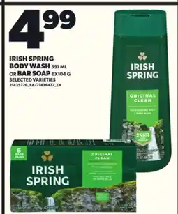 Loblaws IRISH SPRING BODY WASH, 591ML OR BAR SOAP, 6X104G offer