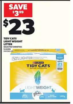 Loblaws TIDY CATS LIGHT WEIGHT LITTER, 5.44 KG offer