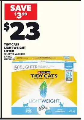 Loblaws TIDY CATS LIGHT WEIGHT LITTER, 5.44 KG offer