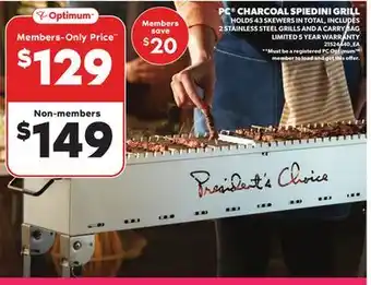 Loblaws PC CHARCOAL SPIEDINI GRILL offer