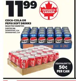Loblaws COCA-COLA OR PEPSI SOFT DRINKS, 24X355ML offer