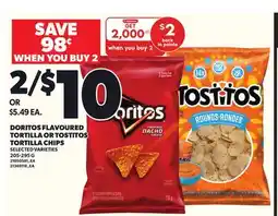 Loblaws DORITOS FLAVOURED TORTILLA OR TOSTITOS TORTILLA CHIPS 205-295G offer