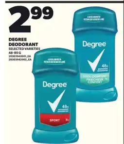 Loblaws DEGREE DEODORANT, 48-85G offer