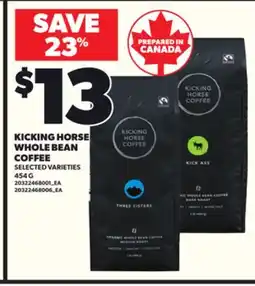 Loblaws KICKING HORSE WHOLE BEAN COFFEE 454G offer