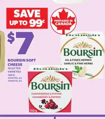 Loblaws BOURSIN SOFT CHEESE, 150 G offer