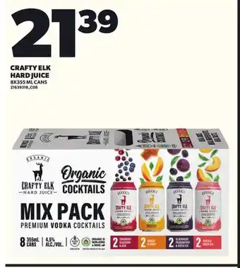 Loblaws CRAFTY ELK HARD JUICE 8X355ML CANS offer