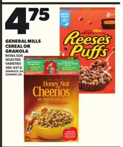 Loblaws GENERAL MILLS CEREAL OR GRANOLA 300-437G offer
