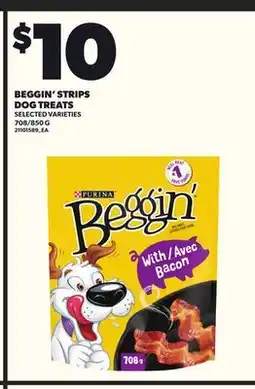 Loblaws BEGGIN' STRIPS DOG TREATS, 708/850G offer