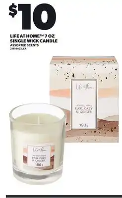 Loblaws LIFE AT HOME 7 OZ SINGLE WICK CANDLE offer