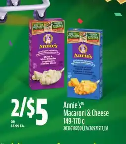 Loblaws ANNIE'S MACARONI & CHEESE, 149-170G offer