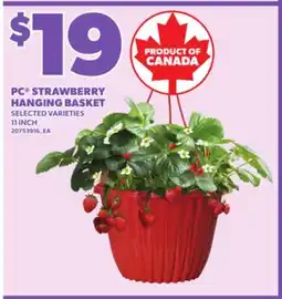 Loblaws PC STRAWBERRY HANGING BASKET 11 INCH offer