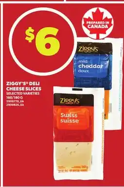 Loblaws ZIGGY'S DELI CHEESE SLICES, 160/180 G offer