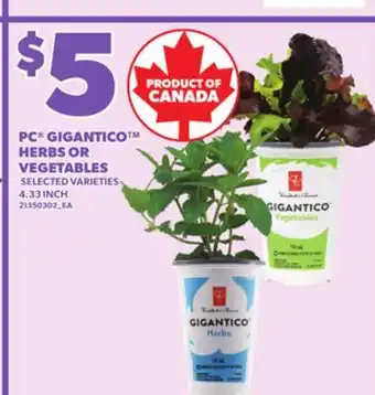 Loblaws PC GIGANTICO HERBS OR VEGETABLES, 4.33INCH offer