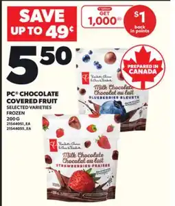 Loblaws PC CHOCOLATE COVERED FRUIT, 200 G offer
