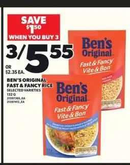 Loblaws BEN'S ORIGINAL FAST & FANCY RICE, 132 G offer