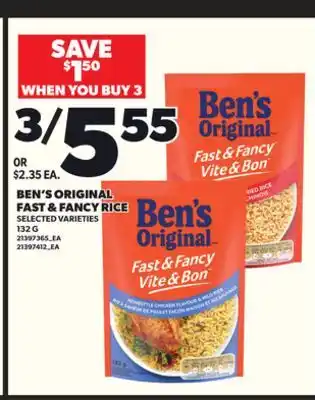 Loblaws BEN'S ORIGINAL FAST & FANCY RICE, 132 G offer