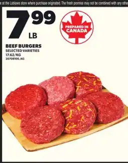 Loblaws BEEF BURGERS offer