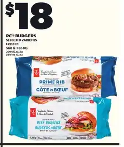 Loblaws PC BURGERS, 56G-1.36KG offer
