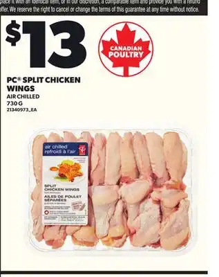 Loblaws PC SPLIT CHICKEN WINGS, 730 G offer