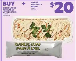 Loblaws ONE (1) LARGE PASTA TRAY WITH PROTEIN 1-1.2KG offer