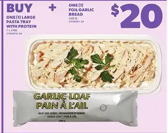 Loblaws ONE (1) LARGE PASTA TRAY WITH PROTEIN 1-1.2KG offer