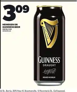 Loblaws HEINEKEN OR GUINNESS BEER, 500 ML CAN offer