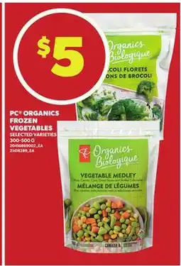 Loblaws PC ORGANICS FROZEN VEGETABLES 300-500G offer