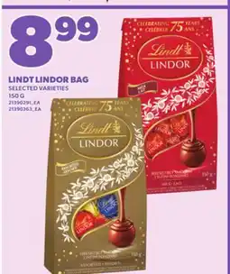 Loblaws LINDT LINDOR BAG, 150G offer
