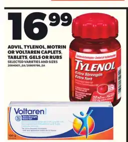 Loblaws ADVIL TYLENOL, MOTRIN OR VOLTAREN CAPLETS, TABLETS, GELS OR RUBS offer