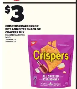 Loblaws CRISPERS CRACKERS OR BITS AND BITES SNACK OR CRACKER MIX 145G offer