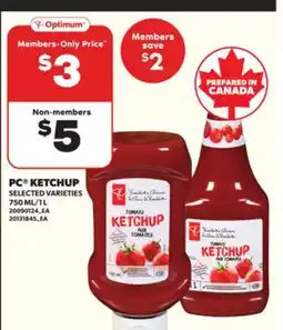 Loblaws PC KETCHUP, 750 ML/1 L offer