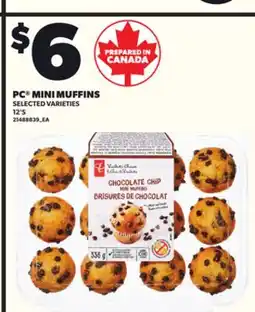 Loblaws PC MINI MUFFINS, 12'S offer