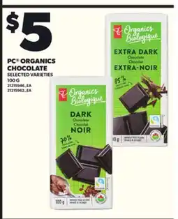 Loblaws PC ORGANICS CHOCOLATE, 100 G offer