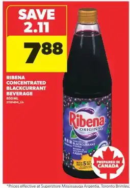 Real Canadian Superstore RIBENA CONCENTRATED BLACKCURRANT BEVERAGE, 850 ML offer