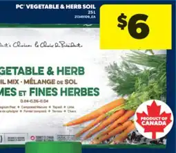 Real Canadian Superstore PC VEGETABLE & HERB SOIL, 25 L offer