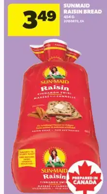 Real Canadian Superstore SUNMAID RAISIN BREAD, 454 G offer