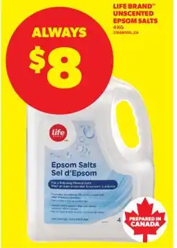 Real Canadian Superstore LIFE BRAND UNSCENTED EPSOM SALTS, 4 KG offer
