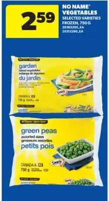 Real Canadian Superstore NO NAME VEGETABLES, 750 G offer