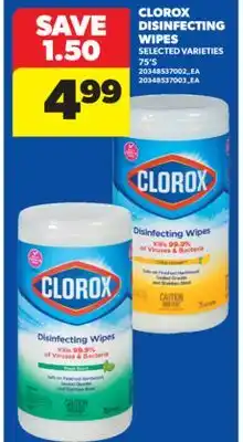 Real Canadian Superstore CLOROX DISINFECTING WIPES, 75' S offer