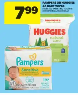 Real Canadian Superstore PAMPERS OR HUGGIES 3X BABY WIPES, 112-216'S offer