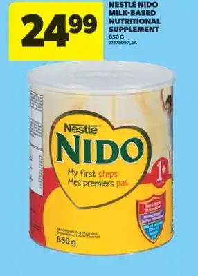 Real Canadian Superstore NESTLÉ NIDO MILK-BASED NUTRITIONAL SUPPLEMENT, 850 G offer