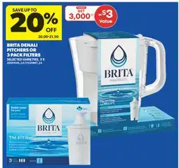 Real Canadian Superstore BRITA DENALI PITCHERS OR 3 PACK FILTERS, 3'S offer
