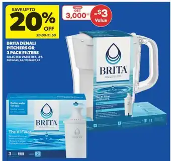 Real Canadian Superstore BRITA DENALI PITCHERS OR 3 PACK FILTERS, 3'S offer