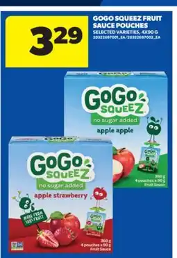 Real Canadian Superstore GOGO SQUEEZ FRUIT SAUCE POUCHES, 4X90 G offer
