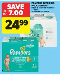 Real Canadian Superstore PAMPERS SUPER BIG PACK DIAPERS, SIZE N-8, 34-120'S offer