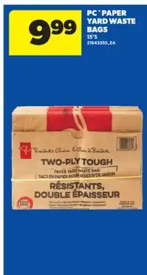 Real Canadian Superstore PC PAPER YARD WASTE BAGS, 15'S offer