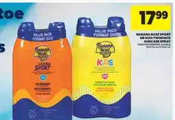 Real Canadian Superstore BANANA BOAT SPORT OR KIDS TWINPACK SUNCARE SPRAY, 2X226 G offer