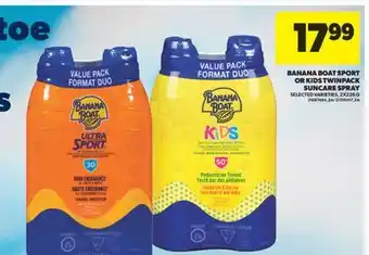 Real Canadian Superstore BANANA BOAT SPORT OR KIDS TWINPACK SUNCARE SPRAY, 2X226 G offer