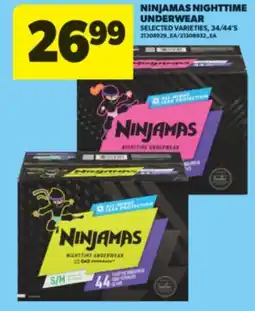Real Canadian Superstore NINJAMAS NIGHTTIME UNDERWEAR, 34/44'S offer